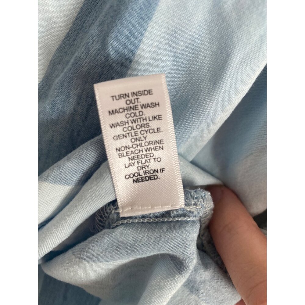 Striped Blue & White Flutter Sleeve Square Neck Top Size 18/20W by Cato - Picture 6 of 6